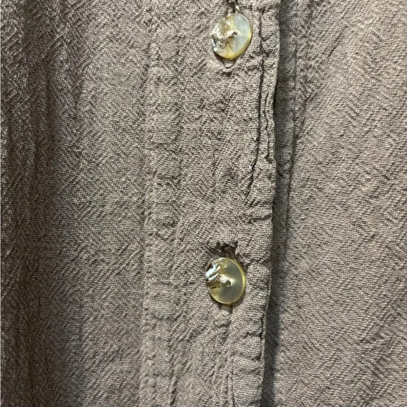 WATERSISTER DRY GOODS Brown Cotton Gauze Lagenlook Tunic Plus Size 3 - Picture 3 of 6